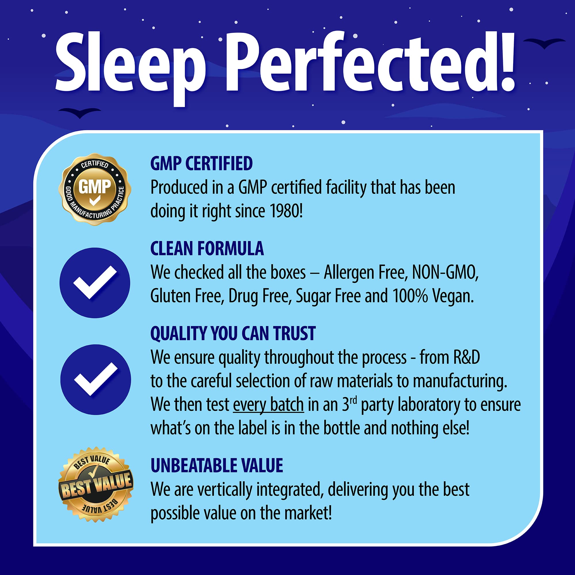 Nature's Perfect Night | Melatonin 20mg | 180 Quick Dissolve Tablets, 2-Pack | Natural Mixed Berry Flavor |High Potency | Sugar Free | Vegan | Gluten Free | 2 Count