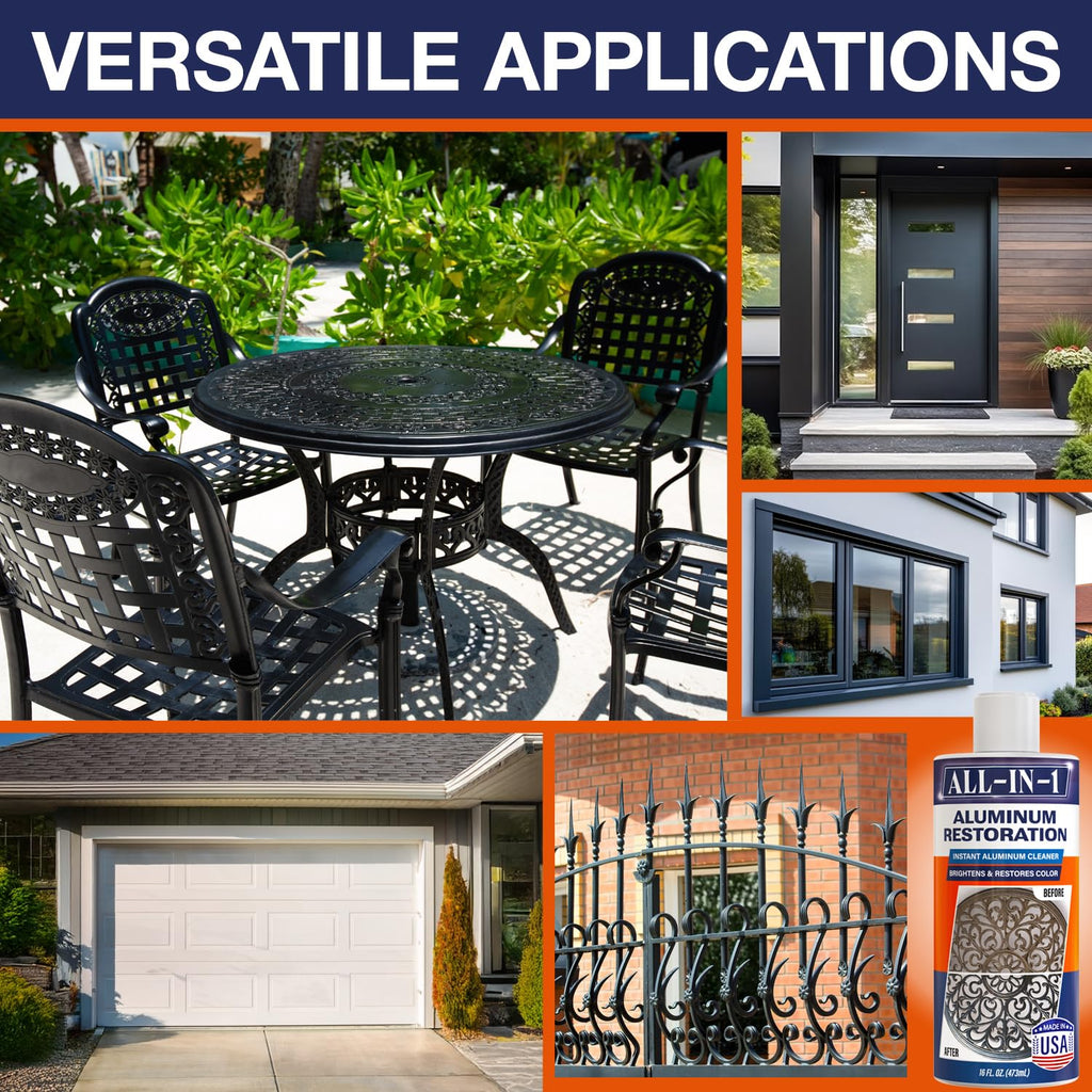 Aluminum Cleaner & Restorer Brightens Patio Furniture, Wrought Iron & Metal