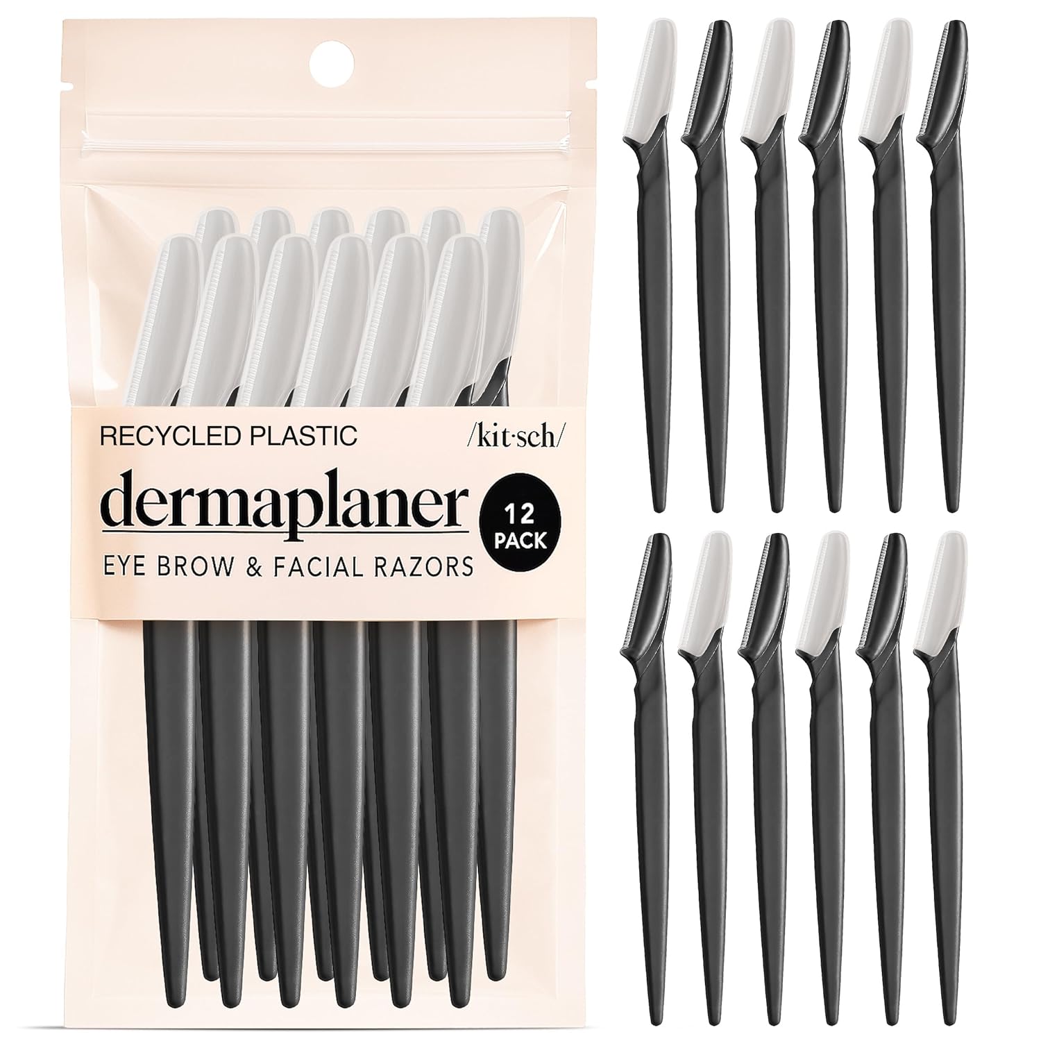 Buy now Kitsch Dermaplane Razor for Women Face â€“ Face Razors for Women & Men, Eyebrow Trimmer & Face Shaver â€“ Exfoliating Facial Razor & Skin Care Tool for Smoother Skin - Assorted Cherry Blossom, 6 pcs Black 12 Count (Pack of 1) at indiglob india