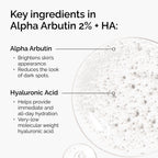 The Ordinary Alpha Arbutin 2% + Hyaluronic Acid, Brightens Skin and Targets Dark Spots, 1 Fl Oz