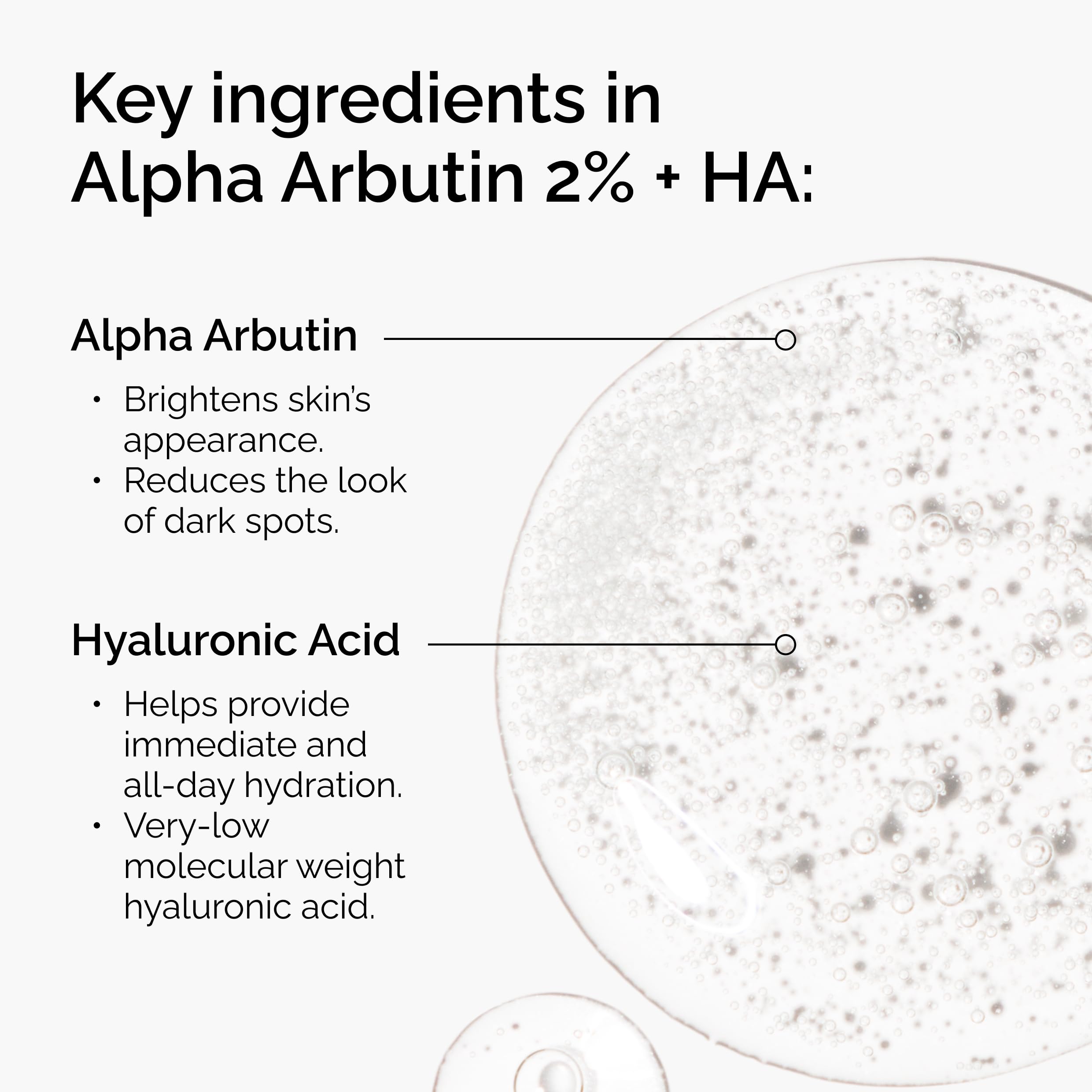 The Ordinary Alpha Arbutin 2% + Hyaluronic Acid, Brightens Skin and Targets Dark Spots, 1 Fl Oz