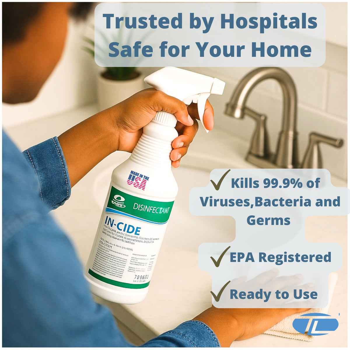 In-Cide Hospital Grade Disinfectant, Fresh Scent, 32 oz, 2-Pack