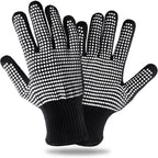 Teenitor Heat Resistant Glove With Silicone Bumps For Hair Iron Tool, Professional Heat Gloves For Heat Press, Heat Protectant Gloves For Hair Styling, Black