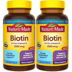 Nature Made Biotin 2500 mcg Extra Strength, 150 Softgels | Biotin Supplements for Women and Men to Support Healthy Hair Skin and Nails for Those Low in Biotin, 150 Day Supply