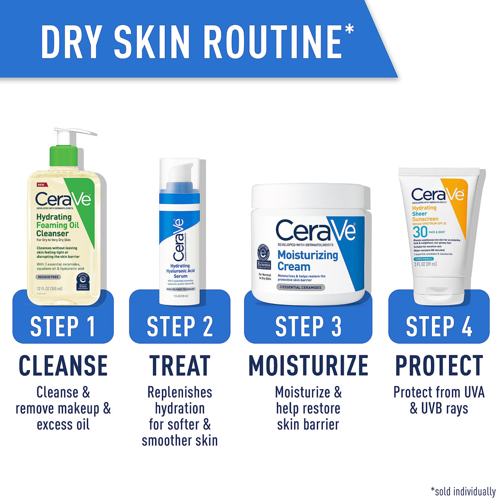 CeraVe Hydrating Foaming Oil Facial Cleanser with Hyaluronic Acid, 19oz | Squalane Face & Body Wash with Double-Cleansing Efficacy Removes Makeup without Residue, For Dry To Very Dry Skin
