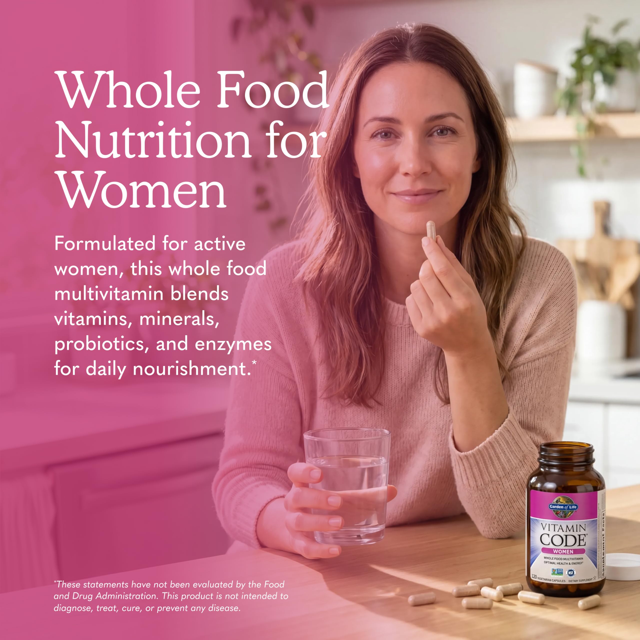 Garden of Life Multivitamin for Women, Vitamin Code Women's Multi - Whole Food Womens Multi Vitamins, Iron, Folate not Folic Acid, Vitamin A and Probiotics for Womens Energy, 120 Vegetarian Capsules