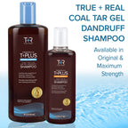 True+Real Therapeutic T+plus Tar Gel Dandruff Shampoo Coal Tar 1.0% Maximum Strength, 6 Ounce