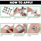 60 PCS Funny Race Car Checkered Flag Pre-Cut Temporary Tattoos