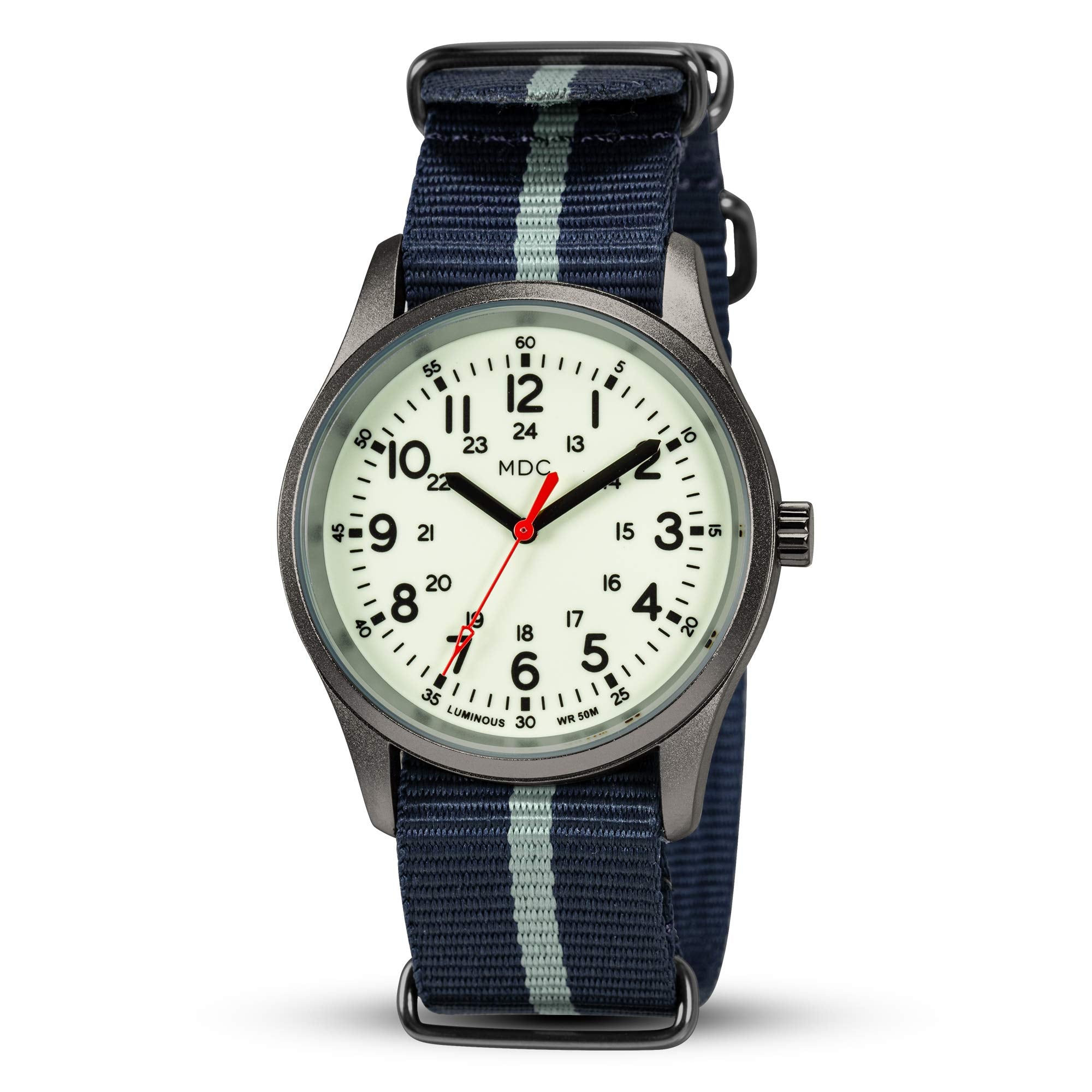 Buy now Infantry Mens Military Field Watch,Luminous Glow in The Dark Dial,Analog Tactical Wristwatch w/ 12/24 Hr Time,Japanese Quartz Movement,Slip-Thru Nylon Band,Reliable Work Watch for Men Black Blue at indiglob india