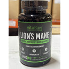VitaRaw Organic Lions Mane Supplement Capsules 2400 mg - Powerful Nootropic - Helps Maintain Memory, Energy, and Mental Clarity - Vegan Brain Booster Focus Pills - Real Lion's Mane Supplement
