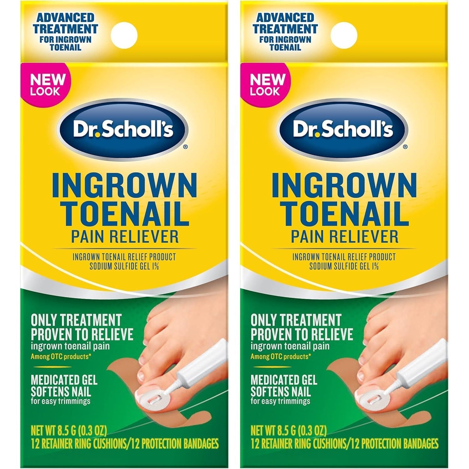 Buy now Dr. Scholl's Ingrown Toenail Pain Reliever, 1 kit, (w/ Gel, 12 retainer rings & 12 protection bandages) (Pack of 2) at indiglob india
