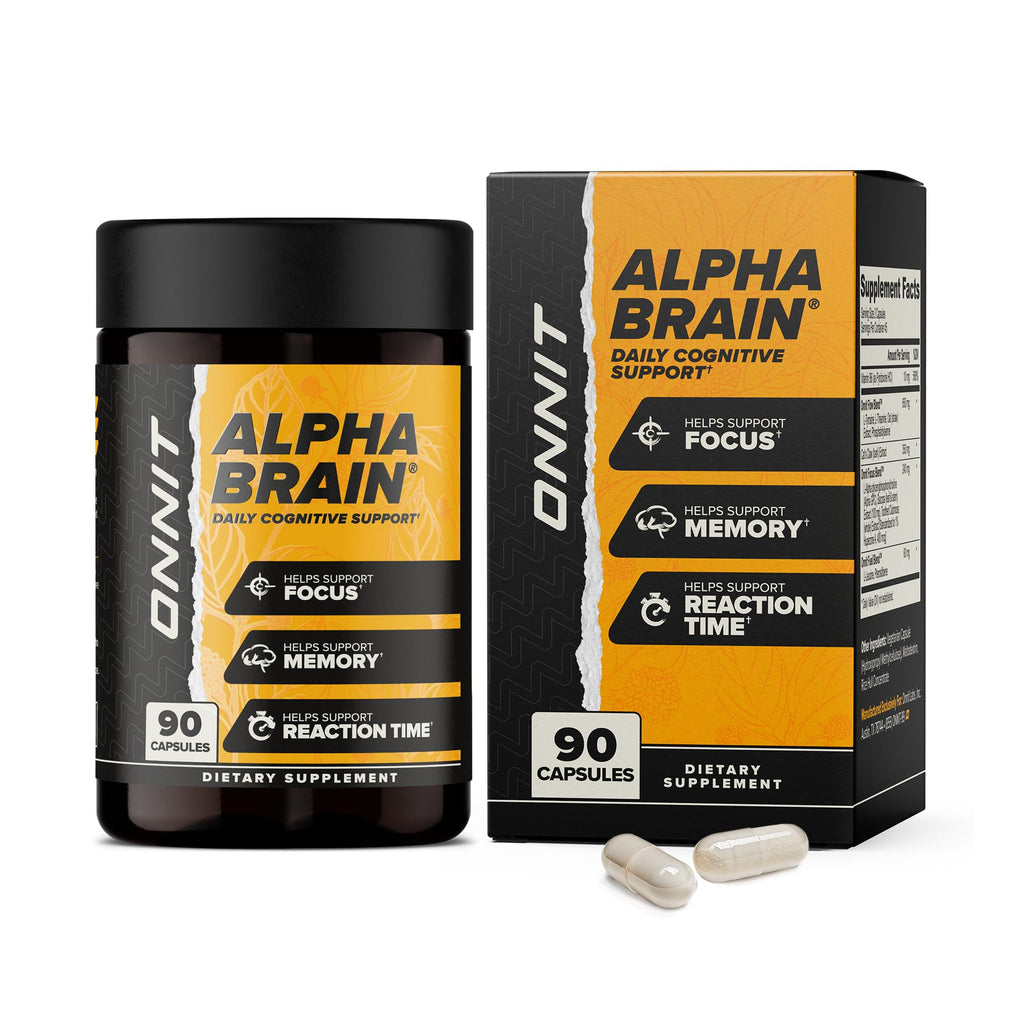 ONNIT Alpha Brain Nootropic Brain Supplement for Focus & Memory, 90 Count | IGEN Non-GMO Tested; L-Theanine, Alpha GPC & Vitamin B6; brain supplement for memory, focus & mental clarity, men & women