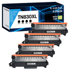 TN830XL Toner Cartridge Compatible Replacement for Brother TN830XL TN830 XL/V/R TN 830 for Brother DCP-L2640DW HL-L2460DW HL-L2480DW HL-L2400D HL-L2405W MFC-L2820DW Printers (4 Black)