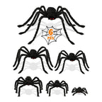 HOPOCO Halloween Plush Spider Set, 6 Pack Scary Fake Spiders in Different Sizes for Indoor Outdoor Halloween Decorations, Haunted House, Yard, Home, Party Decor