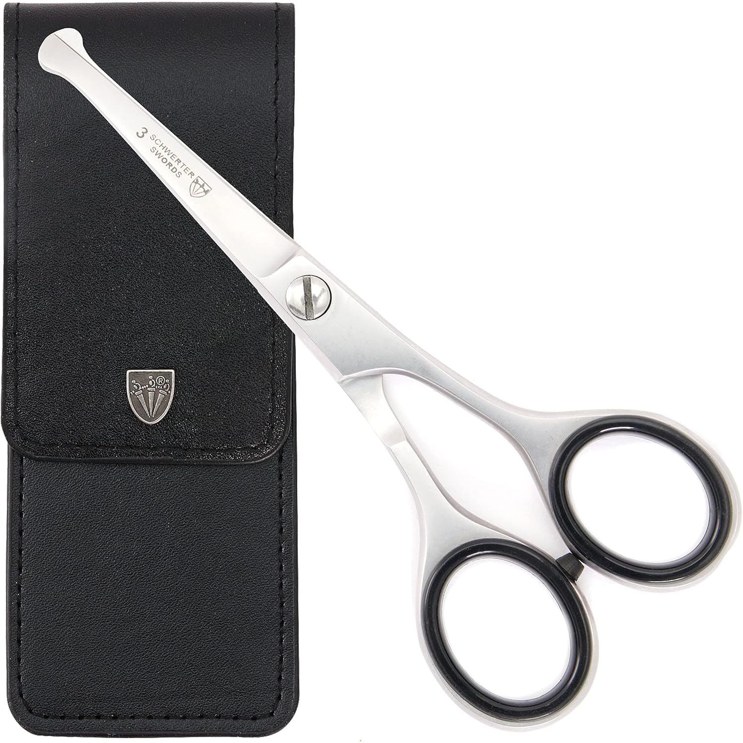 Buy now 3 Swords Germany â€“ professional BEARD MUSTACHE HAIR SCISSORS, stainless steel, straight blade, sharp, with black case Nose Ear Scissors at indiglob india