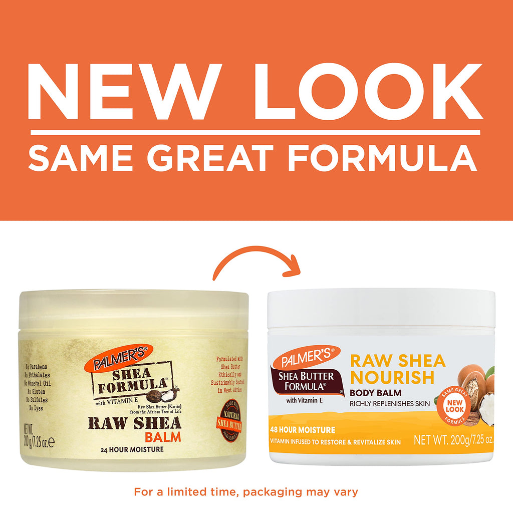 Palmer's Shea Butter Formula Raw African Shea Butter Balm, Nourishing Body Moisturizer for Rough, Dry Skin, 7.25 Ounces (Pack of 6)