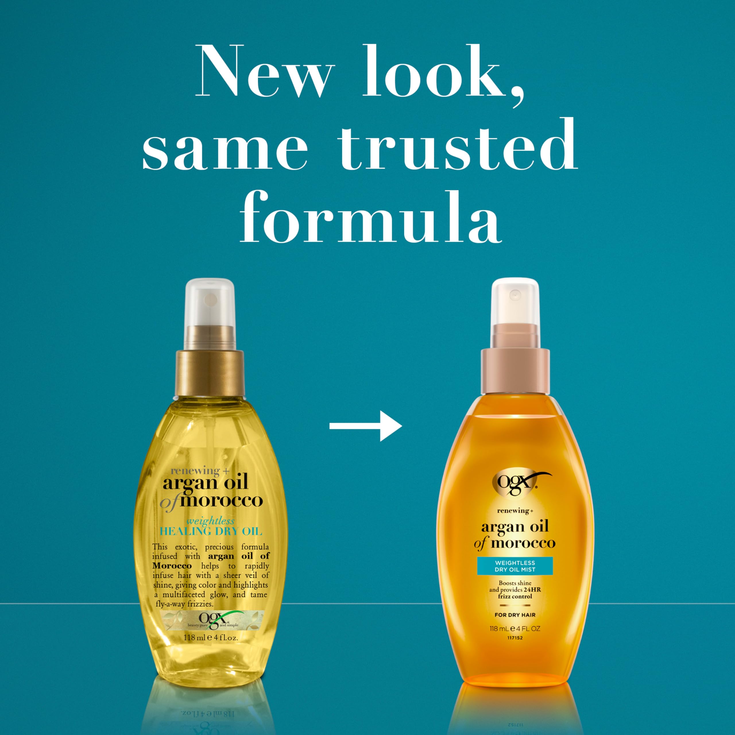 OGX Renewing + Argan Oil of Morocco Weightless Healing Dry Oil Spray, Lightweight Hair Oil Mist for Split Ends, Frizzy Hair and Flyaways, Paraben-Free, Sulfated-Surfactants Free, 4 Fl Oz
