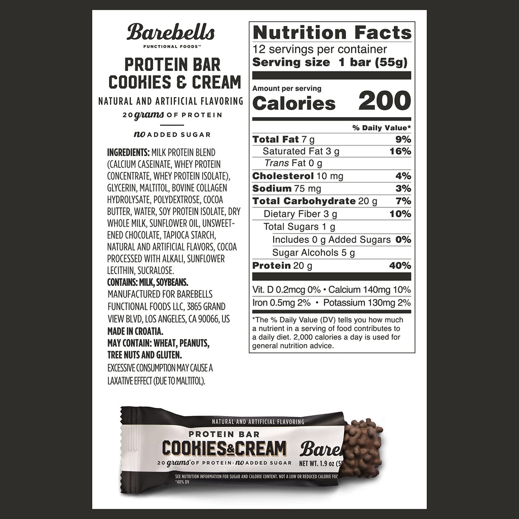 Barebells Protein Bar Variety Pack, Caramel Cashew & Cookies & Cream