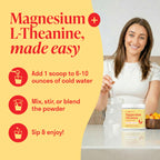 Magnesium Glycinate Powder + L Theanine, 60 Servings, 300mg, Peach Mango | Support Restful Sleep & Relaxation, Sugar-Free High Absorption Magnesium Powder, Calming Drink Mix, Chelated Magnesium Powder