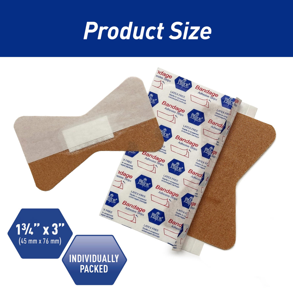 MED PRIDE Sterile Fingertip Fabric Bandages,Hypoallergenic,1.75x3 in,100-Ct