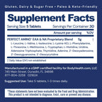 BodyHealth PerfectAmino Tablets (150 ct), Essential Amino Acid with BCAAs + Lysine, Phenylalanine, Threonine, Methionine, Tryptophan, Supplement for Muscle Mass Production, Recovery & Strength
