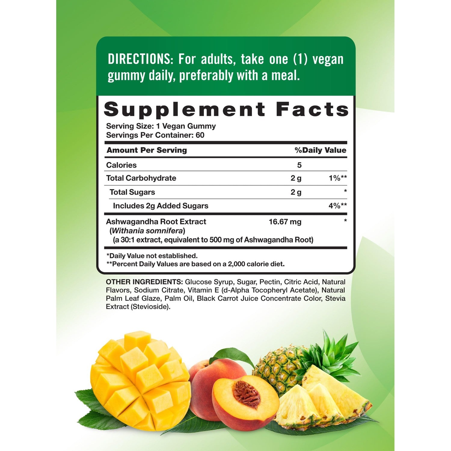 Nature's Truth Ashwagandha Gummies | 60 Count | Tropical Flavor | Vegan, Non-GMO, & Gluten Free Supplement | Vegan, Non-GMO & Gluten Free Supplement