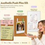 Decorative Flower Push Pins Kit, 48 PCS Cute Thumb Tacks for Bulletin Board