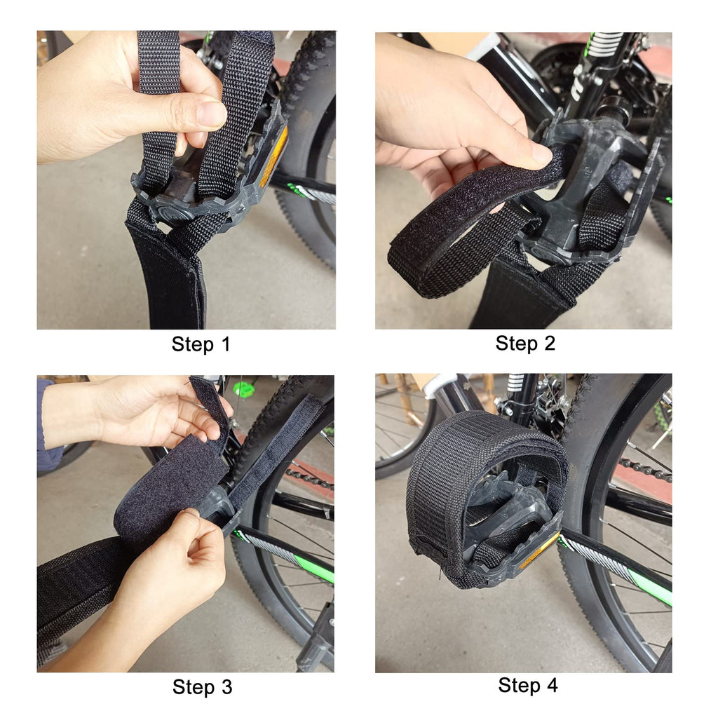 Medsuo 1 Pair Bike Pedal Straps Toe Clips Strap Tape Adjustable Anti-Slip