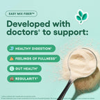 Physician's CHOICE Easy Mix Fiber for GLP-1 Support - No Grit & Sugar Free - Daily Prebiotic Soluble Fiber Powder Supplement - Digestive Health & Regularity - for Women and Men - Unflavored - 7.1oz