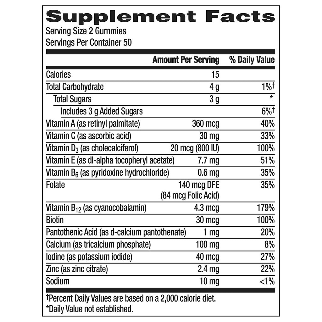 Centrum MultiGummies for Women 18 and Over, 100 Count | Contains Vitamin D3, B Vitamins and Antioxidant Vitamins C and E, Gluten Free, Non-GMO Ingredients, GLP-1 Support