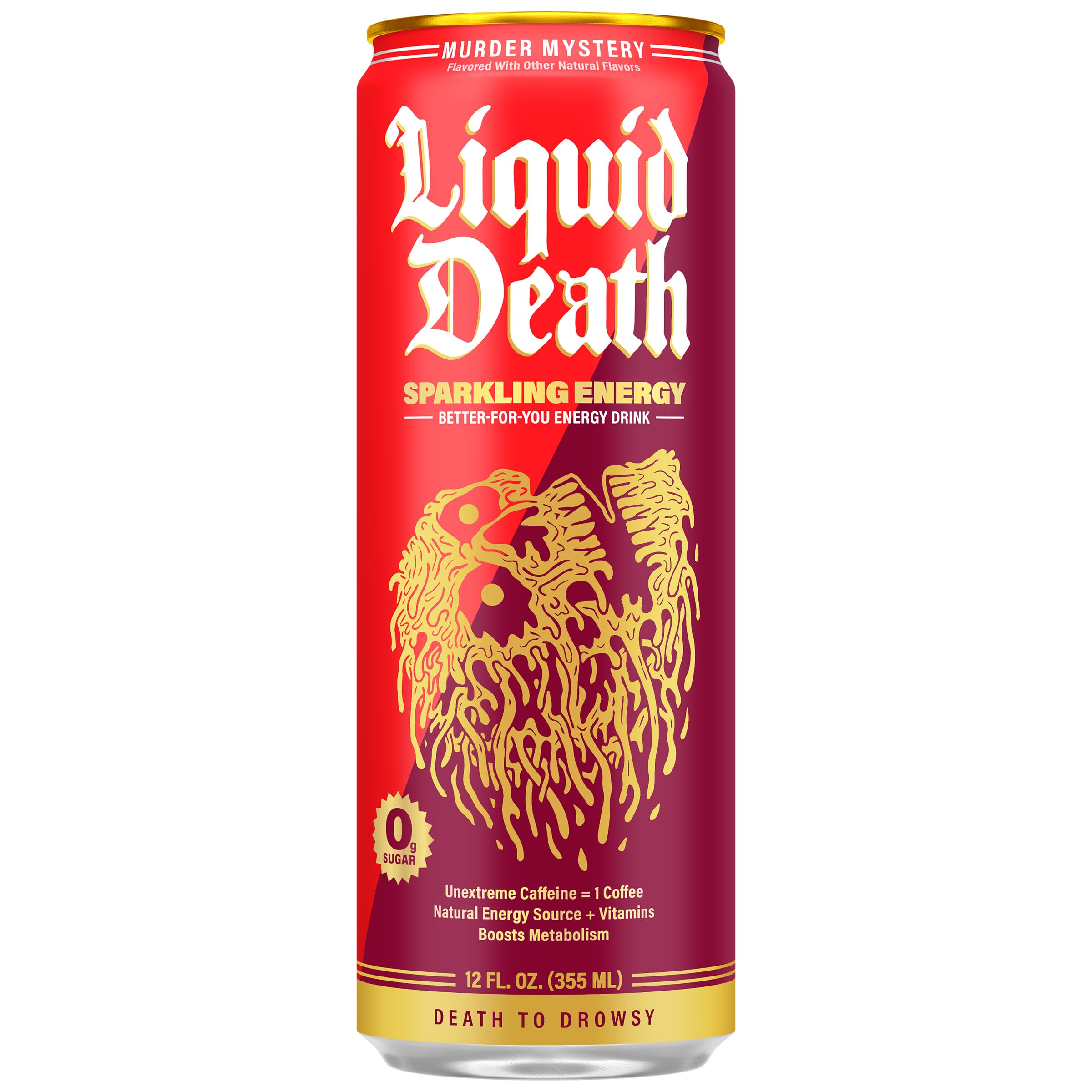 Buy now Liquid Death Sparkling Energy - Tropical Terror (Classic Piña Colada), Zero Sugar Energy Drink, Unextreme Caffeine 100mg, Essential Vitamins, 12 Fl Oz (Pack of 12) at indiglob india