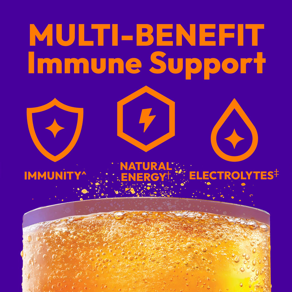 Emergen-C Vitamin C Immune Support Powder, Citrus Ginger, 18 ct | With Turmeric and Ginger, B Vitamins for Energy, Zinc and Manganese, Gluten Free, Caffeine Free
