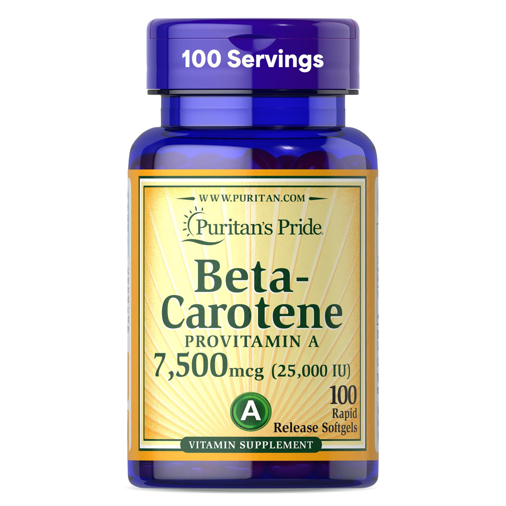 Puritan's Pride Beta Carotene Provitamin A 7,500mcg (25,000 IU)