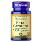 Puritan's Pride Beta Carotene Provitamin A 7,500mcg (25,000 IU)