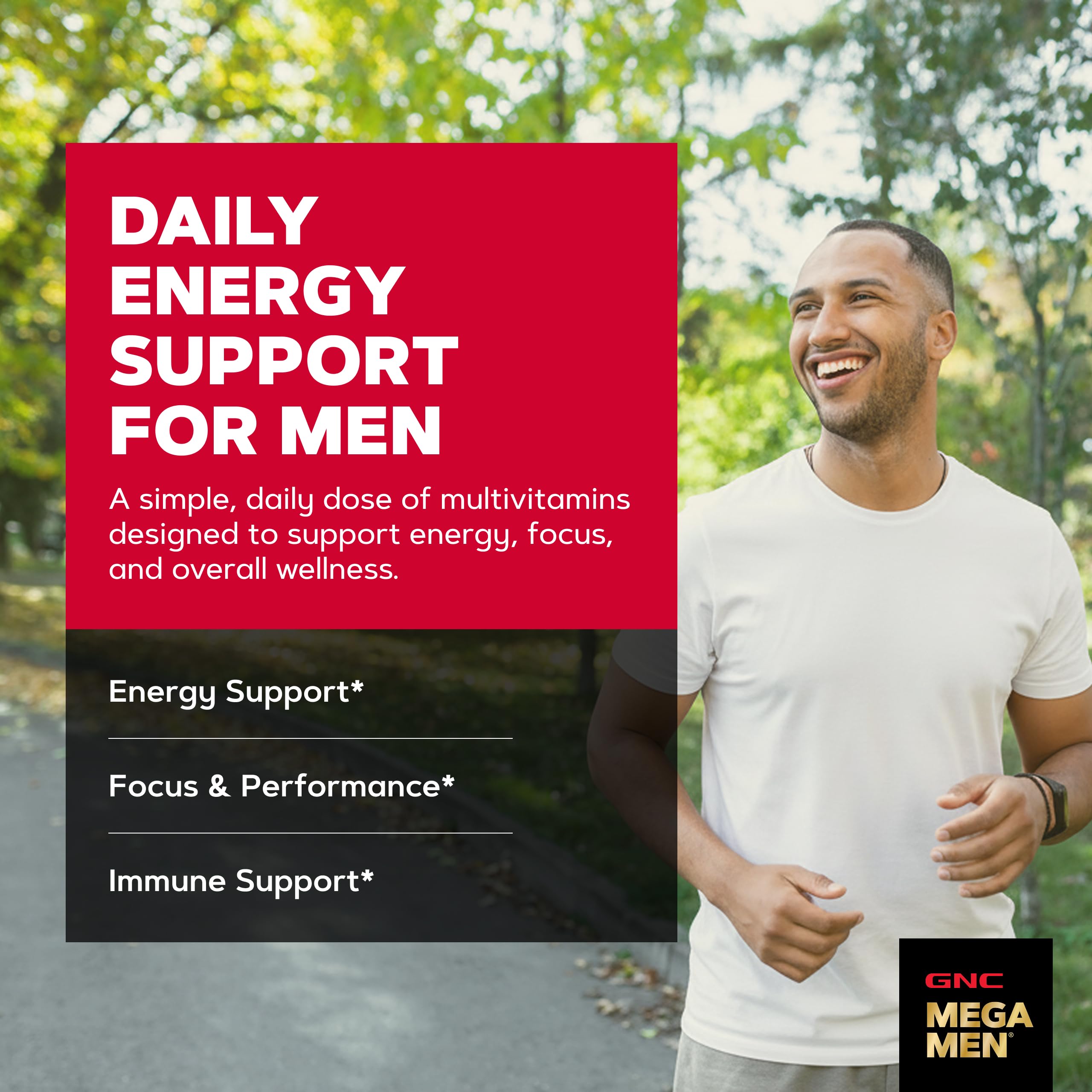 GNC Mega Men Energy & Metabolism Multivitamin for Men, 180 Count | Clinically Studied Antioxidants Support Energy Production, Colon and Prostate Health, Calorie Burning, and Mental Sharpness