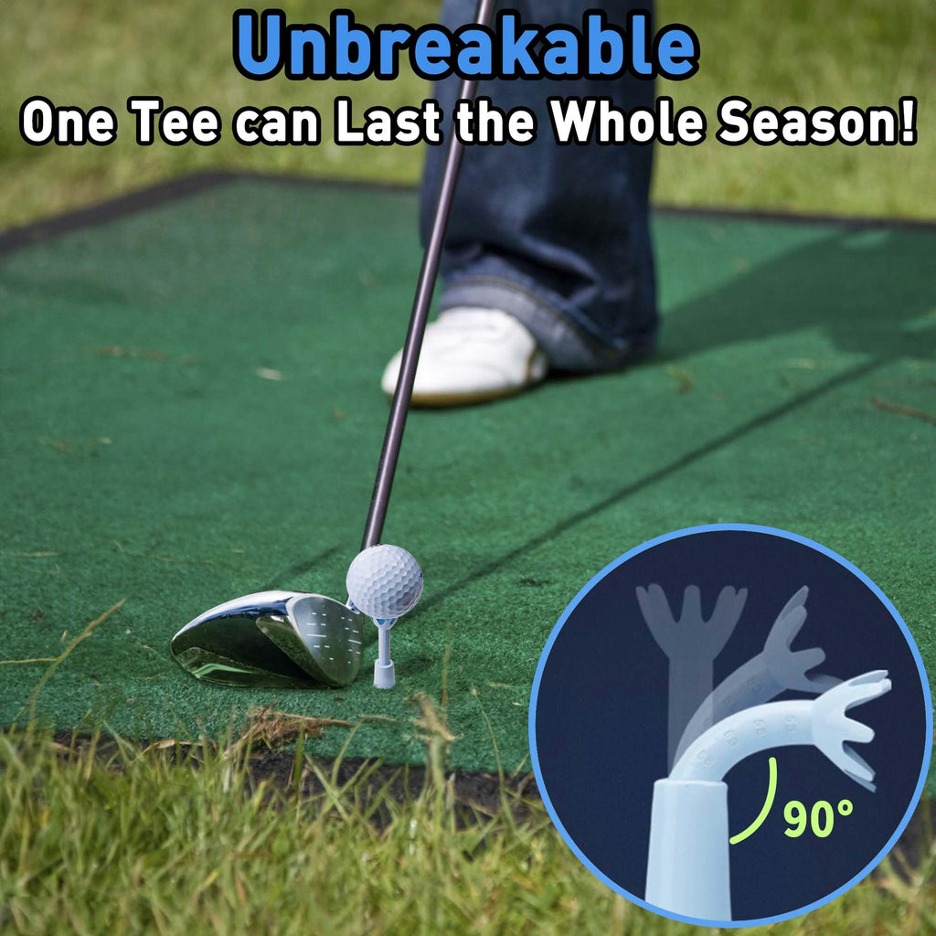 Adjustable Golf Tees - Essential Accessories for Men, Unbreakable & Durable - No Need to Repeatedly Pick Up (3 Pack White)