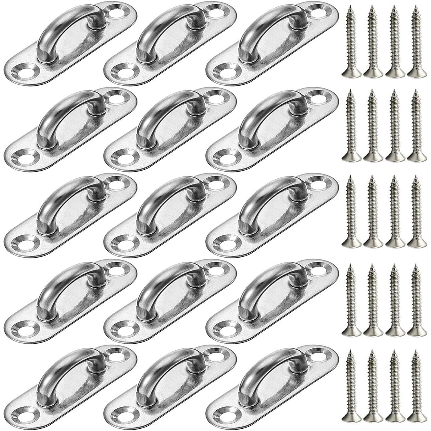Buy now 4 Pcs 3.1 Inch 304 Stainless Steel Ceiling Hooks Pad Eyes Plate Marine Hardware Hooks with Screws 1.8 x 0.6 Inch Rectangle Eye Plate (set of 15) at indiglob india