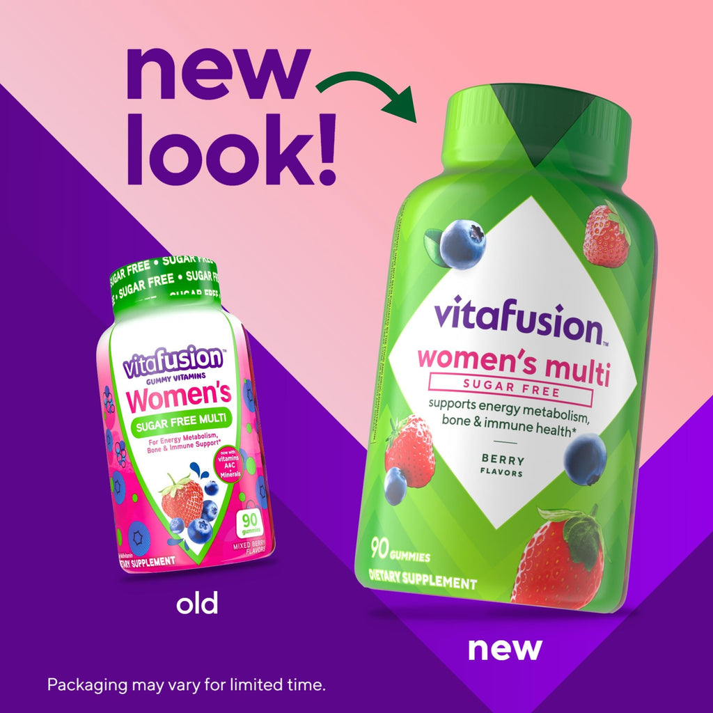 Vitafusion Women's Multivitamin Gummy | 90 Sugar-Free Gummies | Berry Flavor Multi Vitamins | Gluten and Dairy-Free Supplement