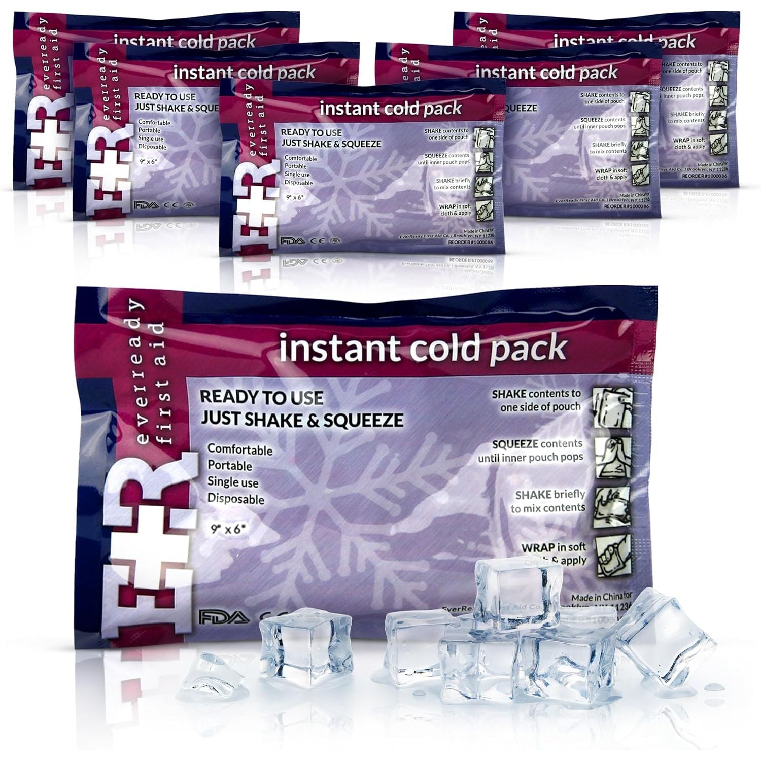 Buy now Ever Ready First Aid Disposable Cold Compress â€“ Instant Ice Pack for Injuries, Swelling & Pain Relief â€“ 4.5" x 7" â€“ FSA/HSA Eligible â€“ 3 Pack 24 Count (Pack of 1) at indiglob india