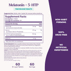 Natrol Melatonin + 5-HTP Time Release Sleep Aid, 60 Bi-Layer Tablets | Triple Action Formula, Calm the Mind, Fall Asleep Faster and Stay Asleep Longer, 100% Drug-Free, 60 Day Supply