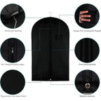 Buy now Garment Storage Bags Suit Bag - Travel 39.4 Inch Coat Covers Protector with Clear Window and ID Card Holder for Dress, Jacket, Uniform - Black, Set of 3 at indiglob india