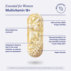 Ritual Women's 18+ Multivitamin - USP Verified - 60 Capsules - 30 Servings | Clinical-Backed - Key Essential Vitamins and Minerals - Support Energy, Heart, Bone, Brain Health* - Vegan - Mint