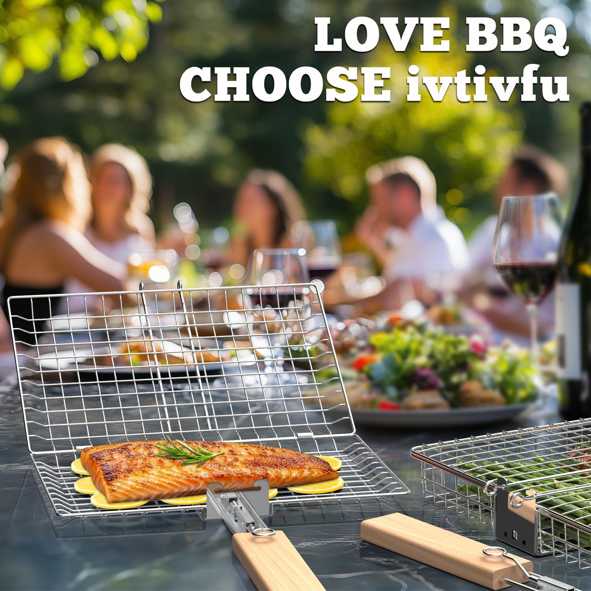 Nesting Grill Basket Set, BBQ Accessories, Outdoor Camping, Gifts for Men