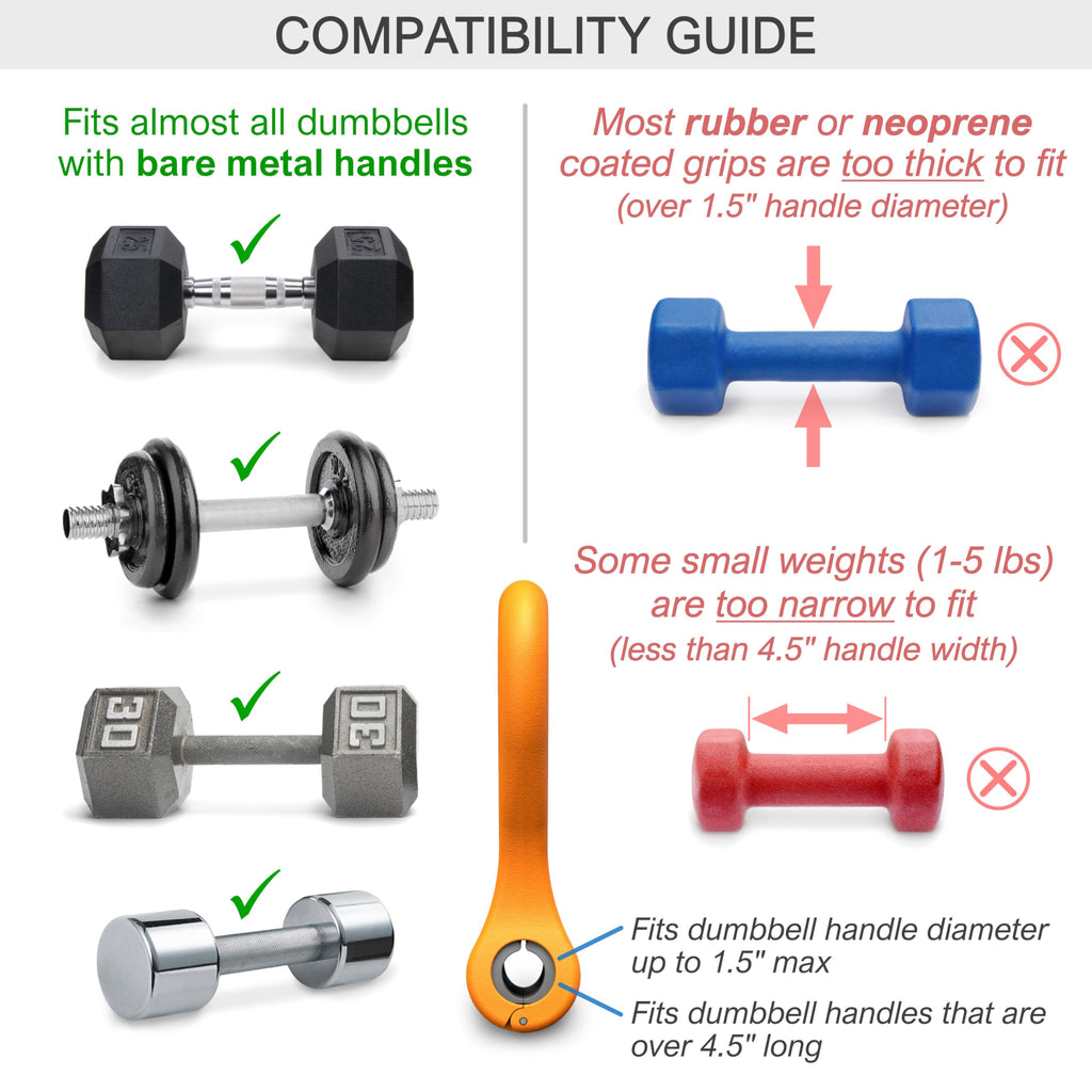 KETTLE GRYP Dumbbell to Kettlebell Grip Converter Handle Made in USA Orange