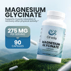 Magnesium Glycinate 275mg - Supports Muscle Relaxation - High Absorption Formula - 90 Capsules