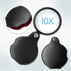 Wapodeai 2pcs 10x Small Pocket Magnify Glass