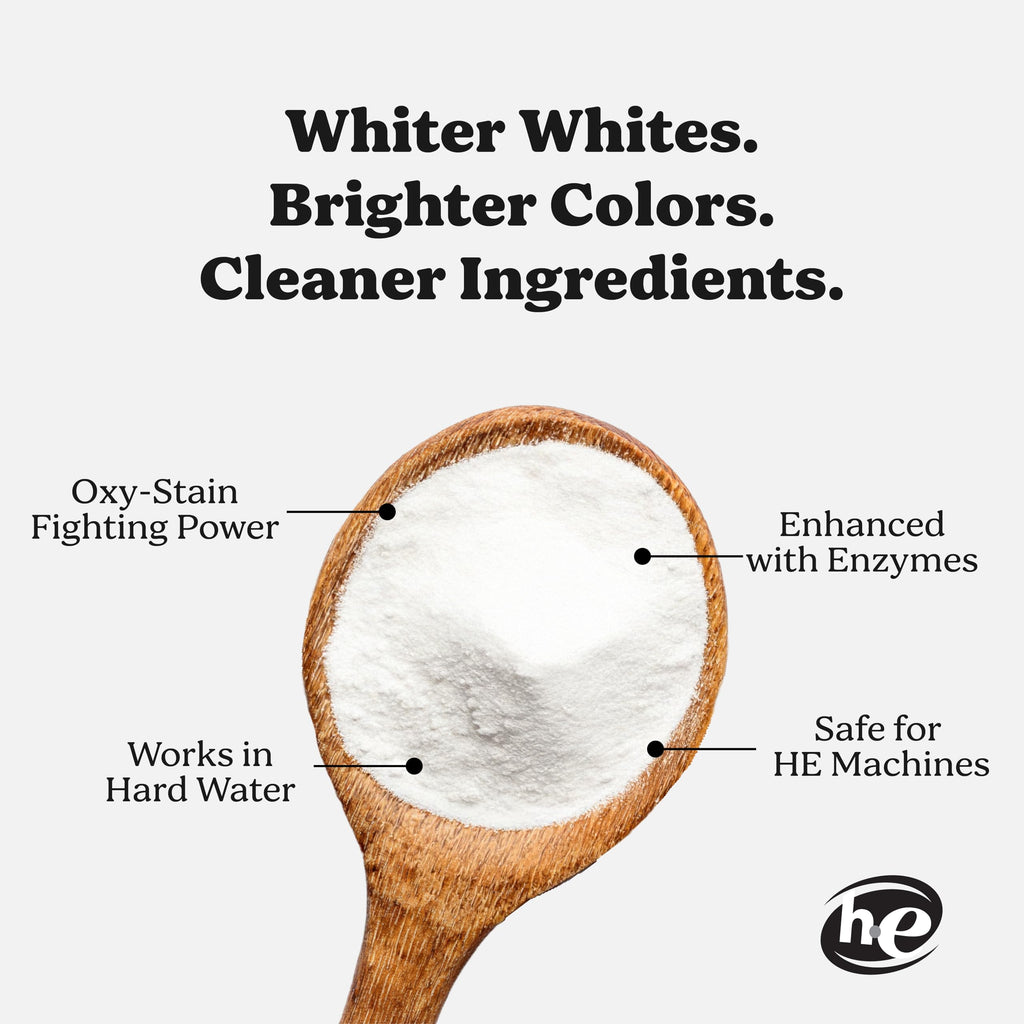 Pronounce Enzyme Oxygen Laundry Booster - Brightens White & Tough on Stains, Fights Odor. Enzyme Stain Fighter, Cleaner Ingredients, Fragrance Free - Ultra Concentrated, HE - 60 Loads (Unscented)