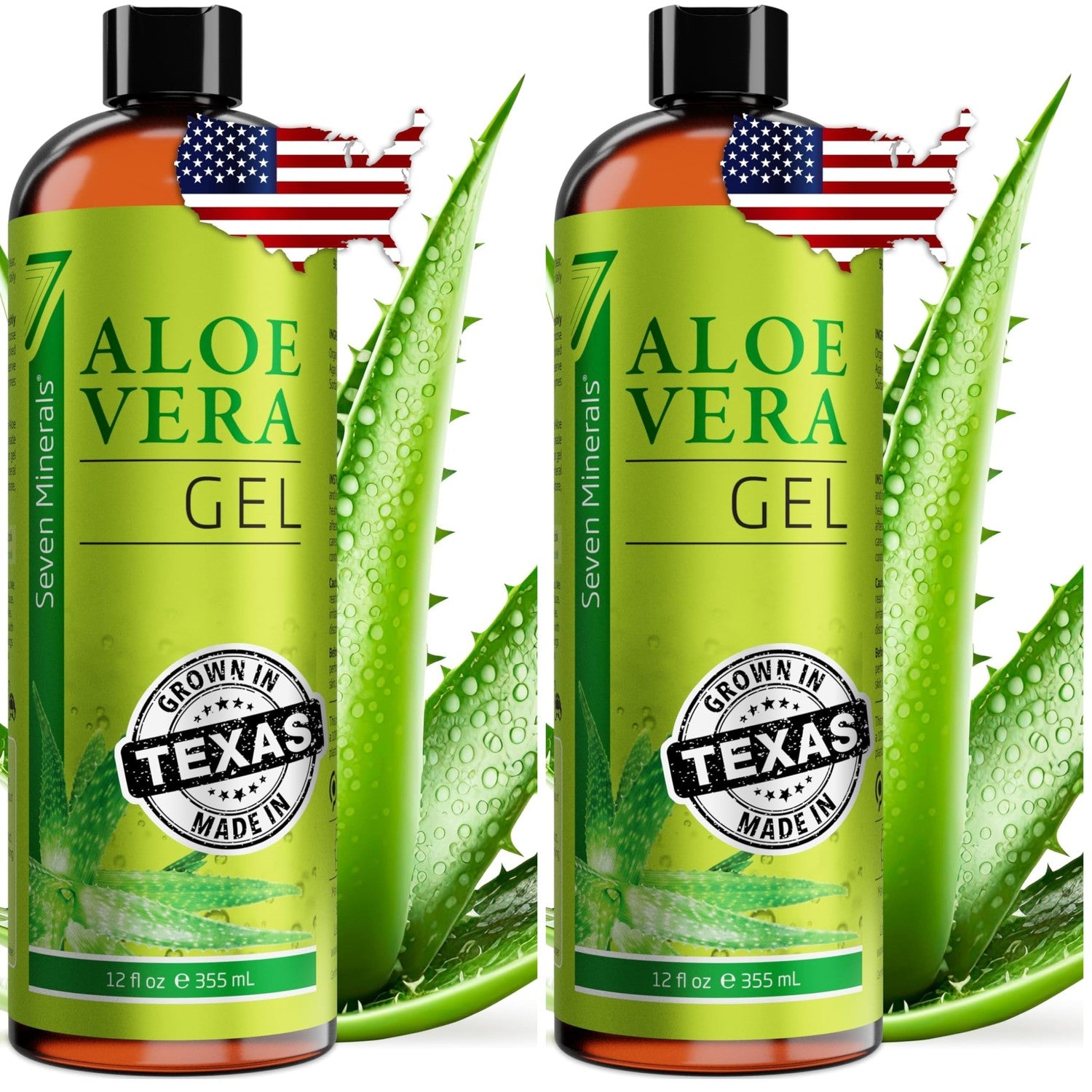 Buy now Seven Minerals, Travel Size Organic Aloe Vera Gel from freshly cut 100% Pure Aloe - 2 Fl Oz - HighestQuality, Texas grown, Vegan, Unscented - For Face, Skin, Hair, Sunburn relief (2 Fl Oz) 12 Fl Oz (Pack of 2) at indiglob india