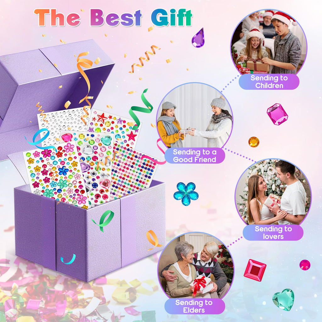 8104 Pcs Gem Stickers, Self Adhesive Rhinestone Jewel Stick for Crafts