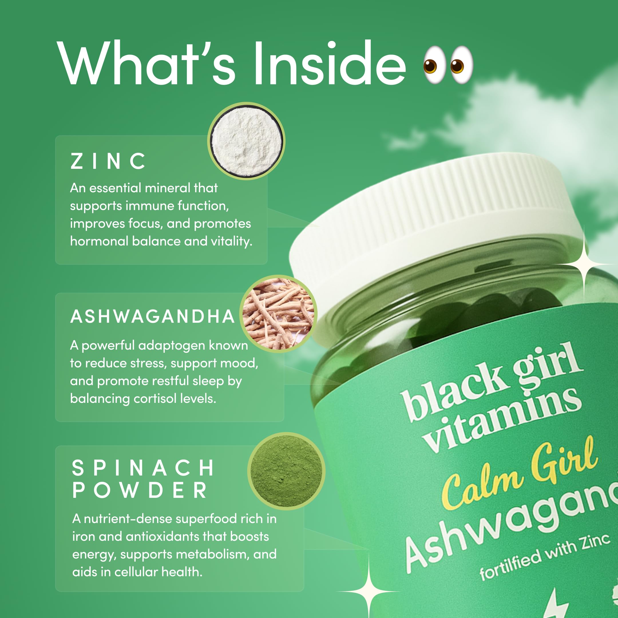 Black Girl Vitamins Calm Girl Ashwagandha + Zinc Gummies Stress Support, Promotes Relaxation & Mental Clarity, Supports Sleep & Immune Health – Doctor-Formulated Daily Vegan Supplement